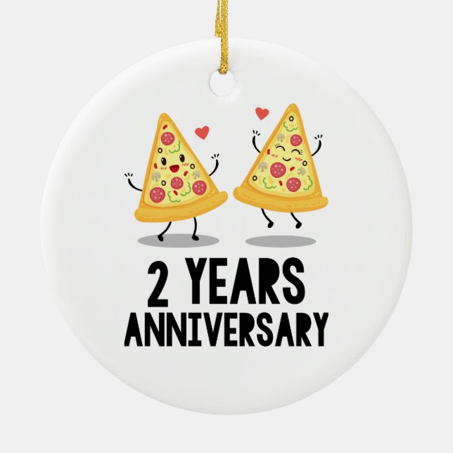 2nd Anniversary 2 Years Ceramic Ornament (Back)
