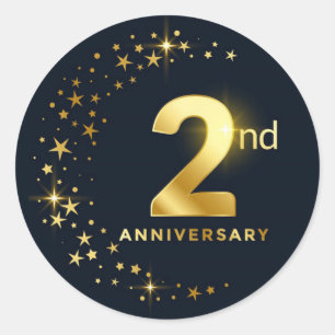 2nd Anniversary  Classic Round Sticker