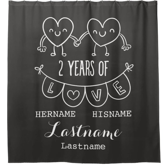2nd Anniversary Gift For Her Chalk Personalized (Front)