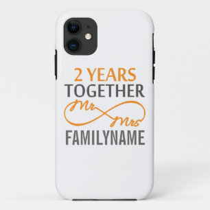 2nd Anniversary Mr. & Mrs Infinity Personalized iPhone 11 Case