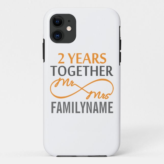 2nd Anniversary Mr. & Mrs Infinity Personalized Case-Mate iPhone Case (Back)