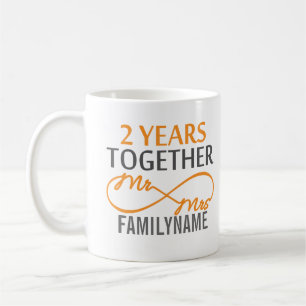 2nd Anniversary Mr. & Mrs Infinity Personalized Coffee Mug
