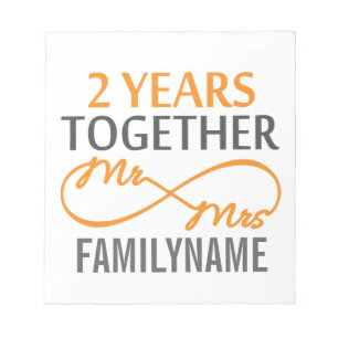 2nd Anniversary Mr. & Mrs Infinity Personalized Notepad