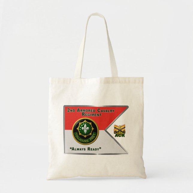 2nd Armored Cavalry Regiment Guidon Tote Bag (Front)