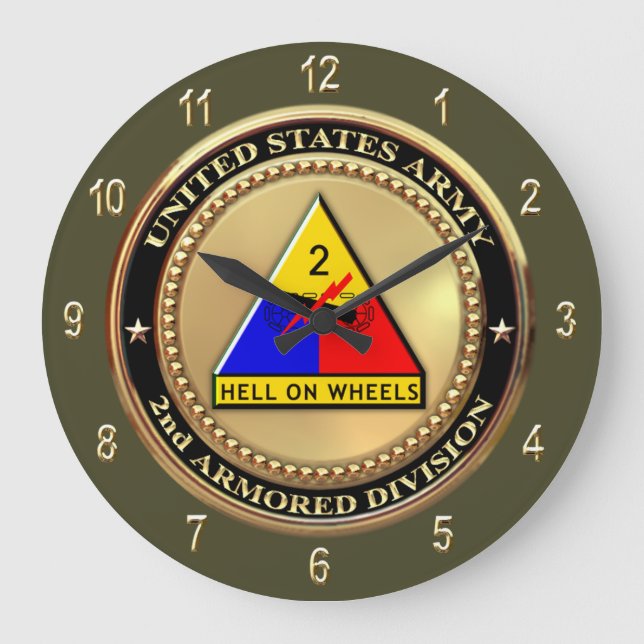 2nd Armour Division Large Clock (Front)