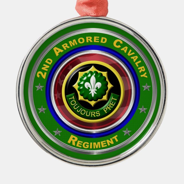 2nd Armoured Cavalry Christmas Metal Ornament (Front)