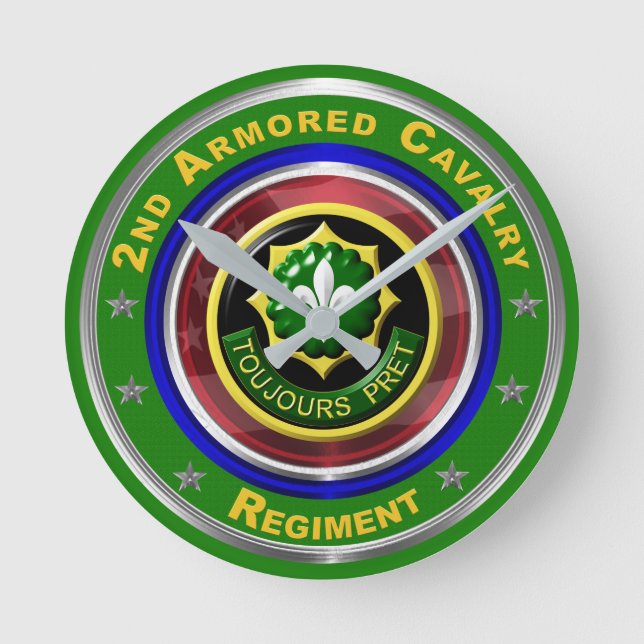 2nd Armoured Cavalry Keepsake Round Clock (Front)
