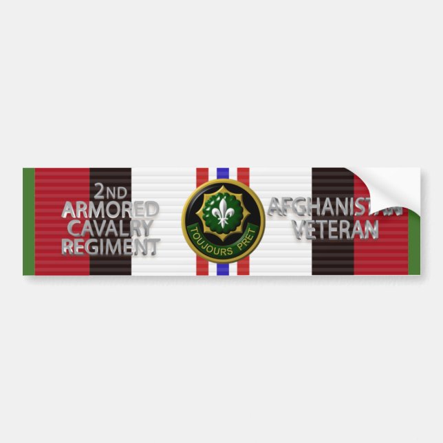 2nd Armoured Cavalry Regiment Afghanistan Veteran Bumper Sticker (Front)