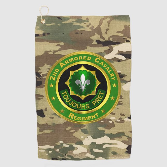 2nd Armoured Cavalry Regiment  Golf Towel (Front)