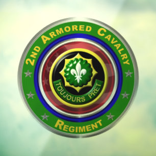 2nd Armoured Cavalry  Window Cling