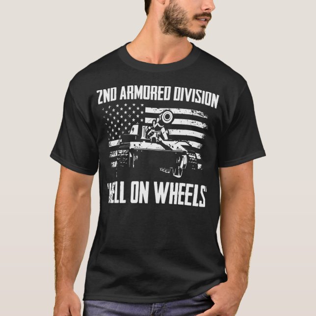 2nd Armoured Division Hell On Wheels T-Shirt (Front)