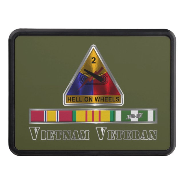 2nd Armoured Division Vietnam Veteran Trailer Hitch Cover (Front)