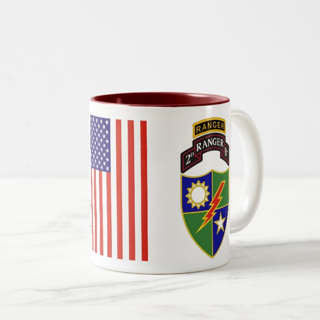 2nd Battalion - 75th Ranger w/Tab Two-Tone Mug (Front Right)
