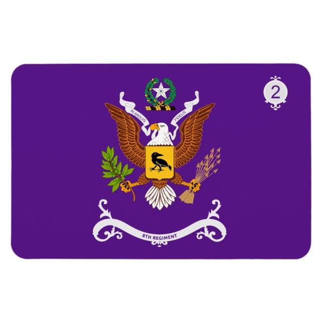 2nd Battalion 8th Regiment Battalion Flag Magnet (Horizontal)