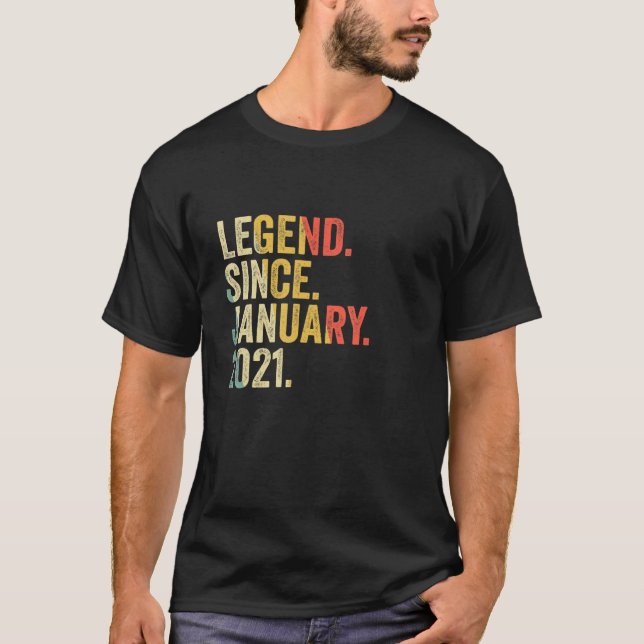 2nd Birthday  2 Years Old Legend Since January 202 T-Shirt (Front)