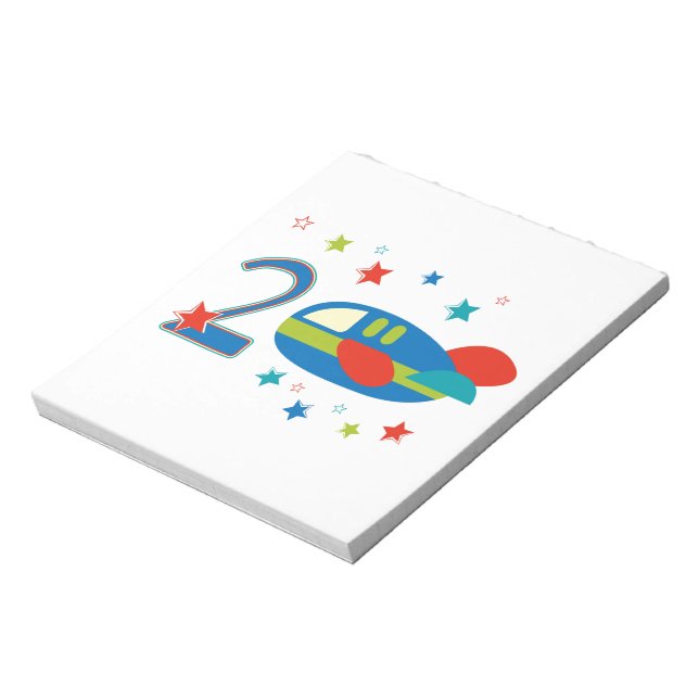2nd Birthday Airplane Notepad (Rotated)