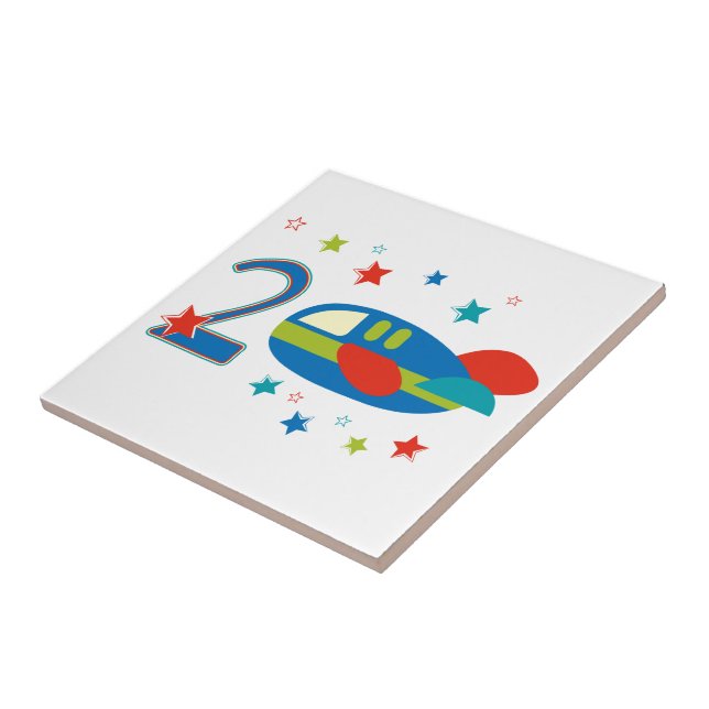 2nd Birthday Airplane Tile (Side)