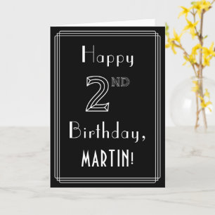 2nd Birthday: Art Deco Style # 2 & Custom Name Card
