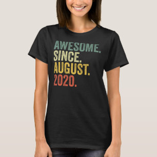 2nd Birthday Awesome Since August 2020 2 Year Old T-Shirt