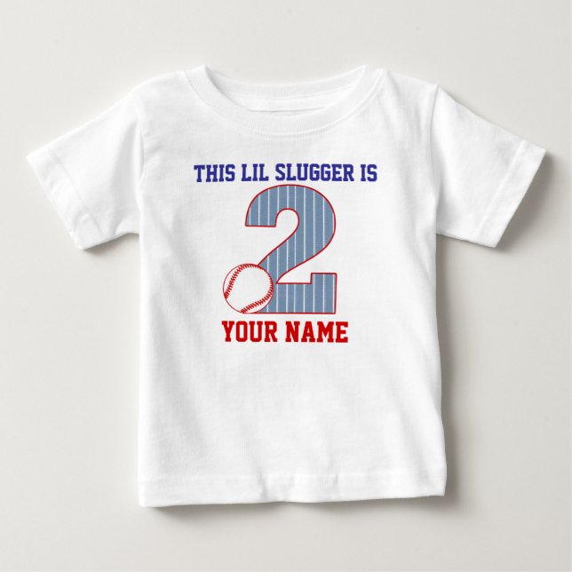 2nd Birthday Baseball Personalized T-shirt (Front)
