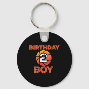 2nd Birthday Basketball Party 2 Years Old Bday Cel Keychain