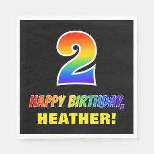 2nd Birthday: Bold, Fun, Simple, Rainbow 2 Napkin