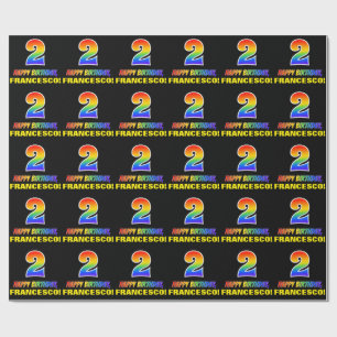 2nd Birthday: Bold, Fun, Simple, Rainbow 2 Wrapping Paper