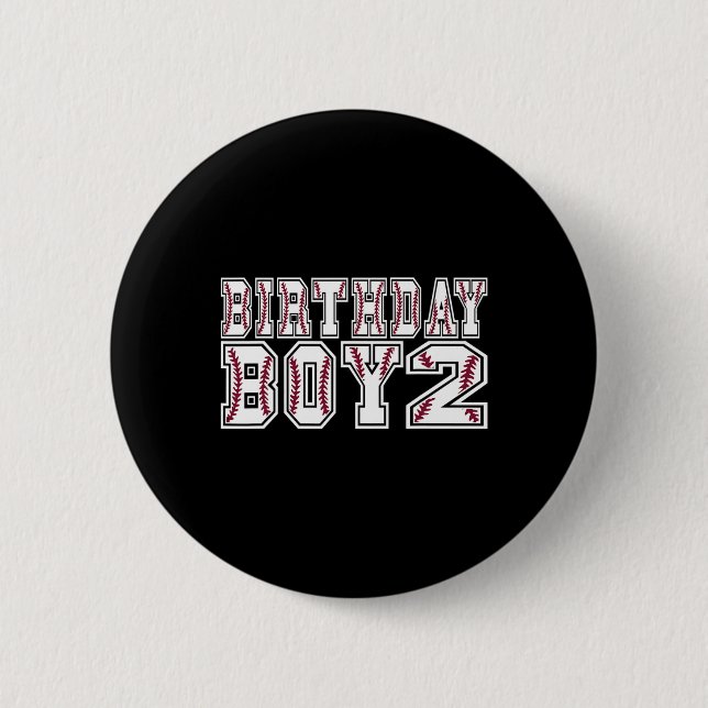 2nd Birthday Boy 2 Years Old Sell Theme Lover Part Inch Round Button (Front)