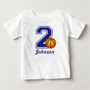 2nd Birthday boy basketball personalized Baby T-Shirt