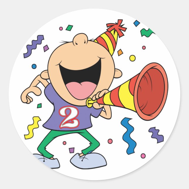 2nd Birthday Boy Classic Round Sticker (Front)