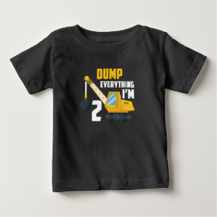 2nd birthday boy Toddler Construction Truck gift Baby T-Shirt