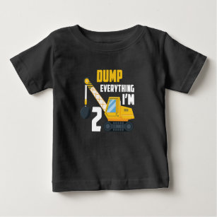 2nd birthday boy Toddler Construction Truck gift Baby T-Shirt