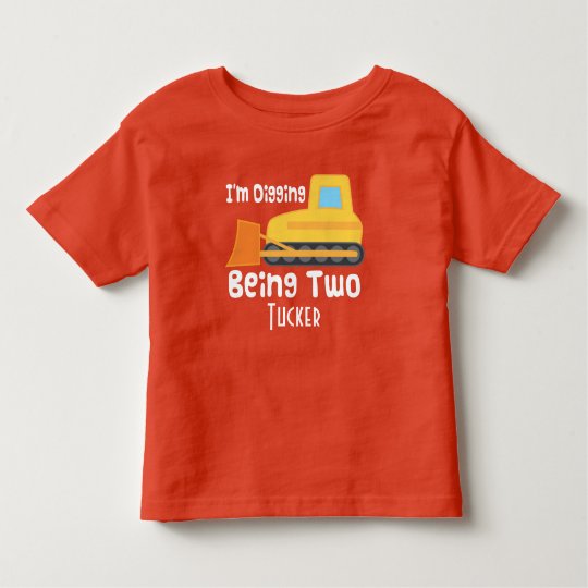 2nd Birthday Bulldozer Construction T-shirt