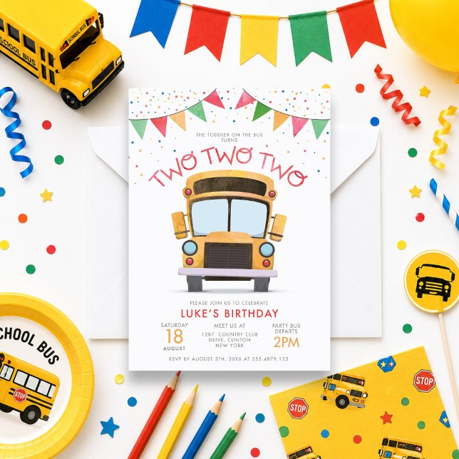 2nd Birthday Bus Party Invitation (Creator Uploaded)