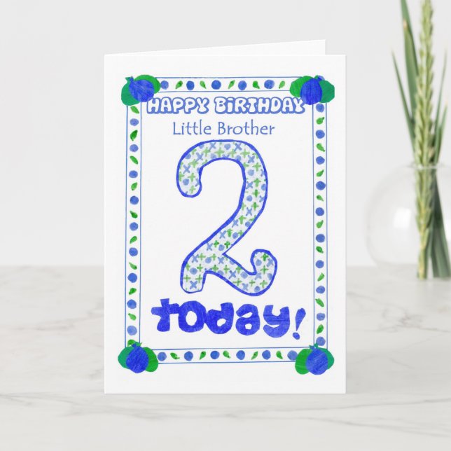 2nd Birthday Card for a Little Brother (Front)