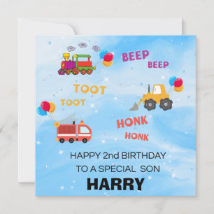 2nd Birthday Card for Boy   Son Grandson, Brother