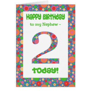 2nd Birthday Card for Nephew, Bright and Bubbly