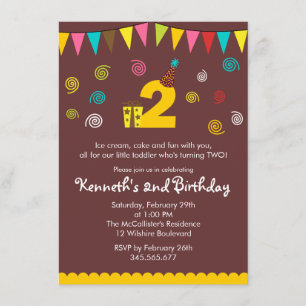 2nd Birthday Children's Party Invitation