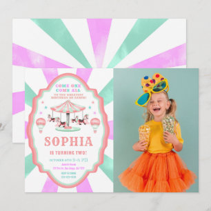 2nd Birthday Circus Photo Invitation