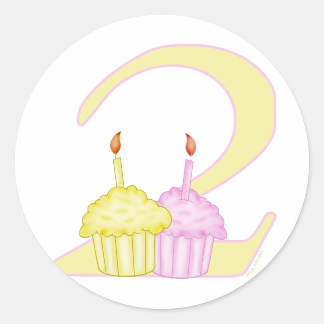 2nd Birthday Classic Round Sticker (Front)