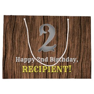 2nd Birthday: Country Western Inspired Look, Name Large Gift Bag