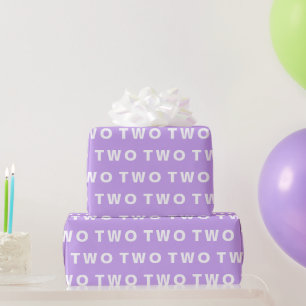 2nd Birthday Cute Purple Girl Violet Lavender Wrapping Paper