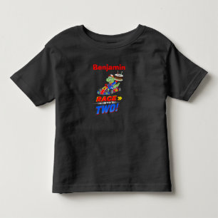 2nd Birthday Dinosaur Race Car Ready Set Toddler T-shirt