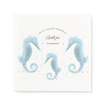 2nd Birthday Dusty Blue Seahorse