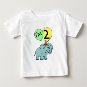 2nd Birthday Elephant Baby T-Shirt