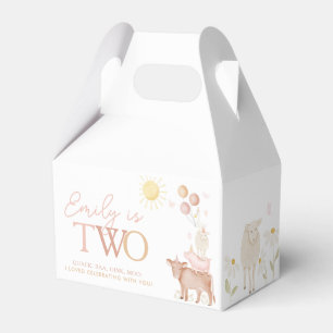 2nd Birthday Farm Animals Barnyard Party Girls Favor Box
