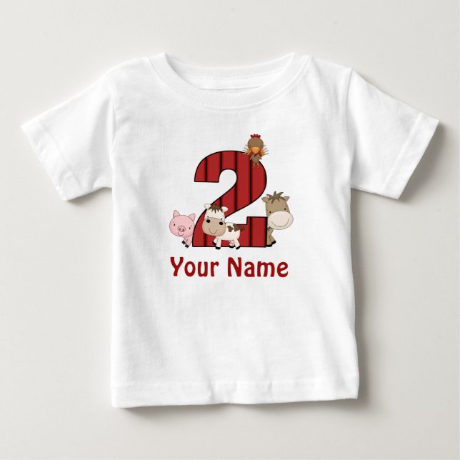 2nd Birthday Farm Animals Personalized Shirt (Front)