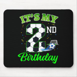 2nd Birthday Football Boy Girl Kids Soccer Sports Mouse Pad
