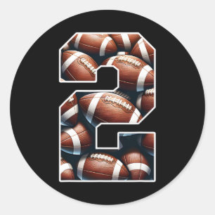 2nd Birthday Football Boy Shirt 2 Year Old Field P Classic Round Sticker