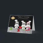 2nd Birthday For Grandson Greeting Cards<br><div class="desc">Wish your grandson a Happy 2nd Birthday with a card featuring three adorable raccoon astronauts who have just landed on the moon. Some elements by La galerie de Jackie/Scrappin Doodles/J. Rett Graphics</div>